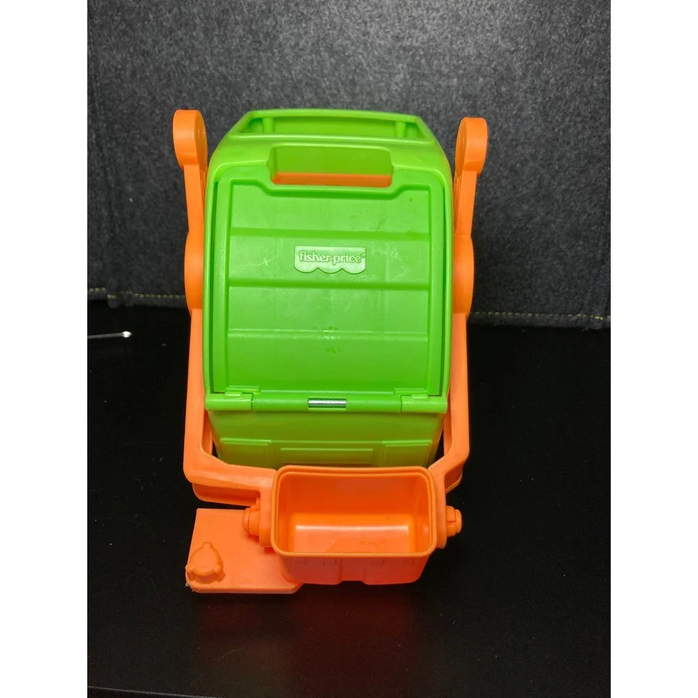 Fisher Price Little People Green Orange Garbage Truck Toy Kids Toddler Play‎